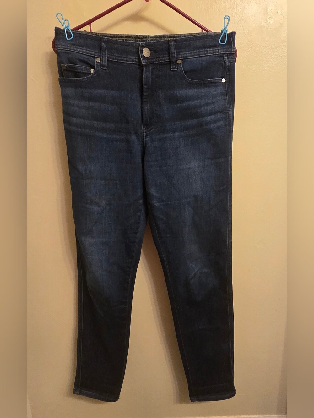 Upwest Dark Wash Stretch High Rise Skinny Jeans Small Preppy Chic Quiet Luxury